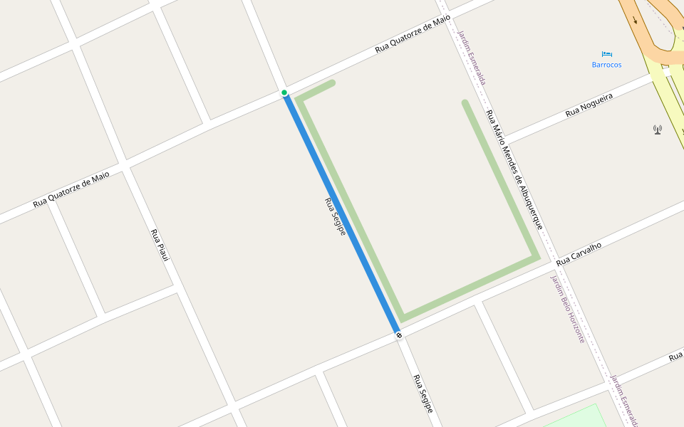 Rua Segipe walking route map in Rondonópolis