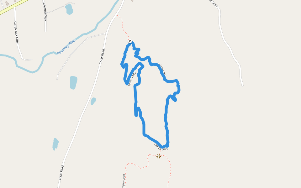 Laird's Loop walking route map in Poultney