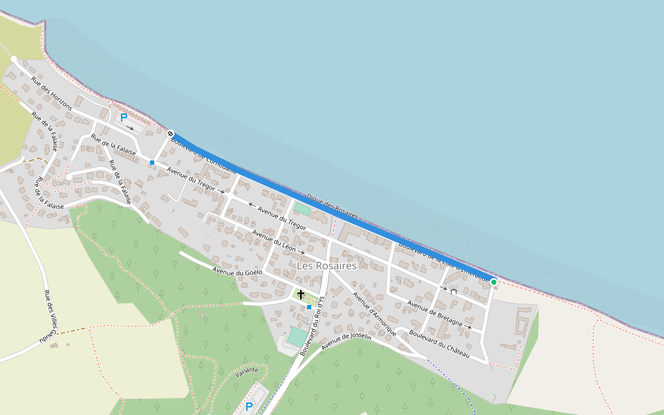 Digue des Rosaires walking route map in Plérin