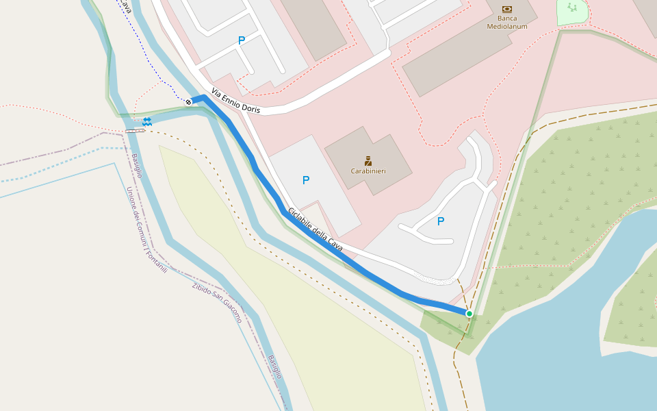 Ciclabile della Cava walking route map in Basiglio