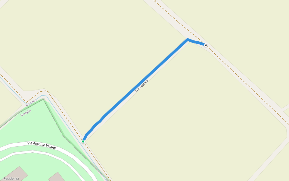 Tra i campi walking route map in Basiglio