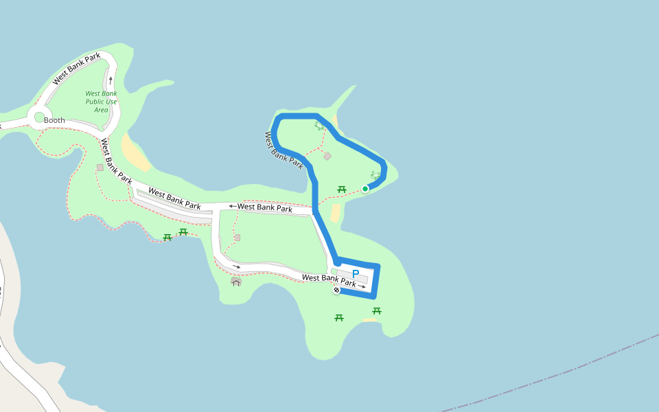 West Bank Park walking route map in Cumming