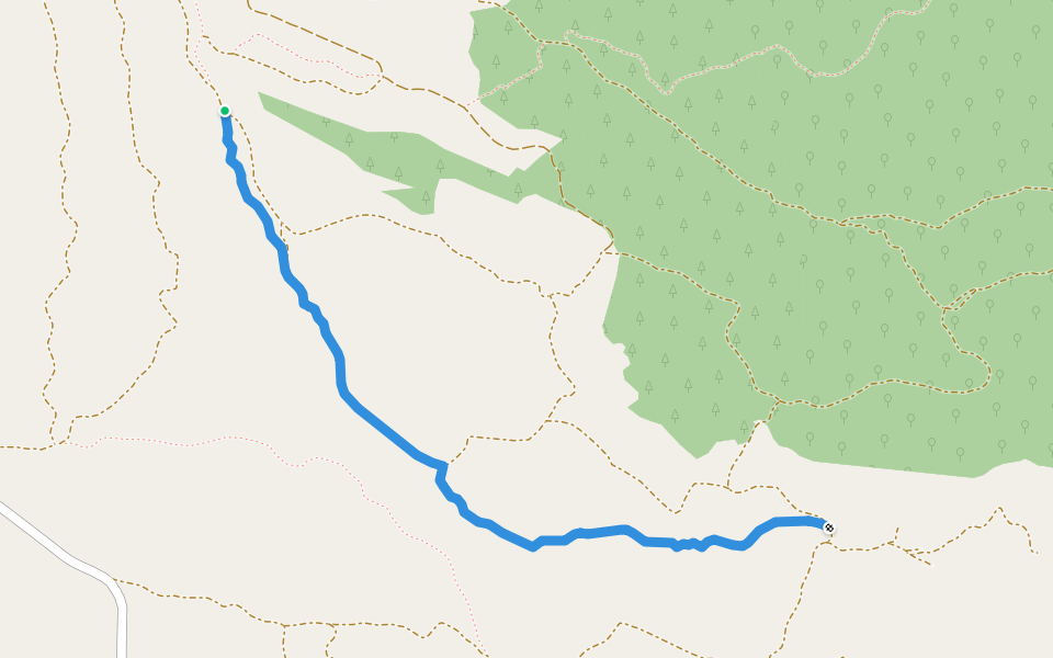 Senda de la Rambla walking route map in Teruel
