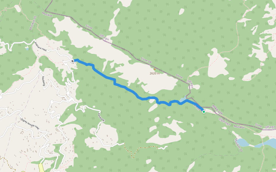 Way To Thuli Daha walking route map in Musikot
