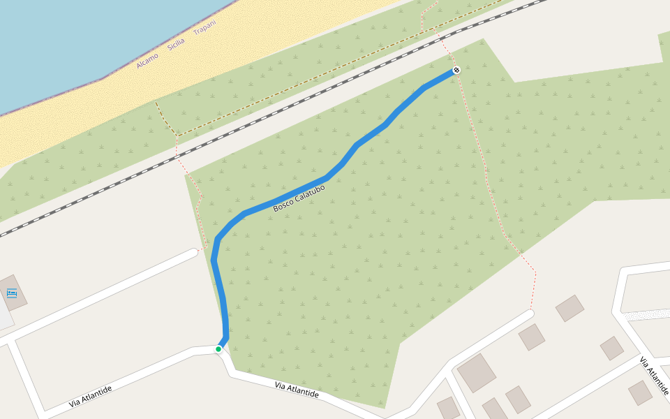 Bosco Calatubo walking route map in Alcamo