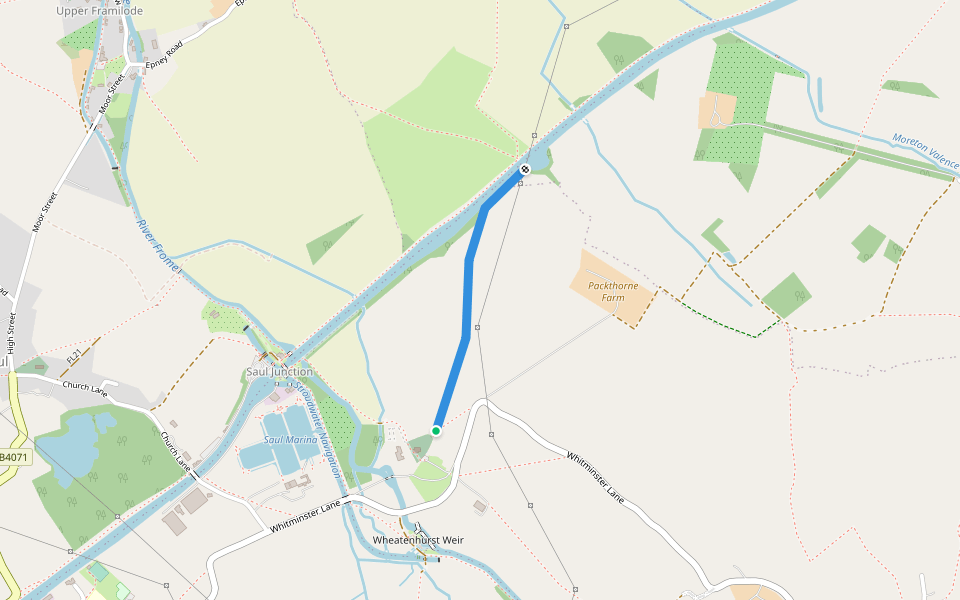 EWH2 walking route map in Whitminster