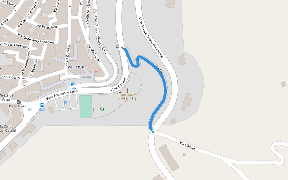 Via Conceria walking route map in Mineo