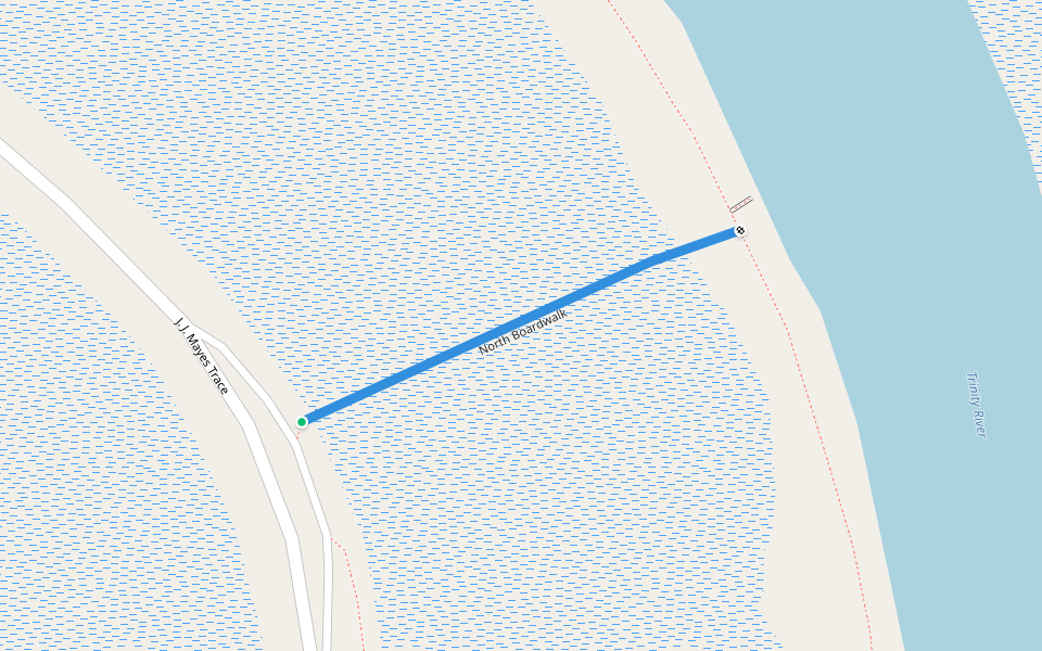 North Boardwalk walking route map in Wallisville