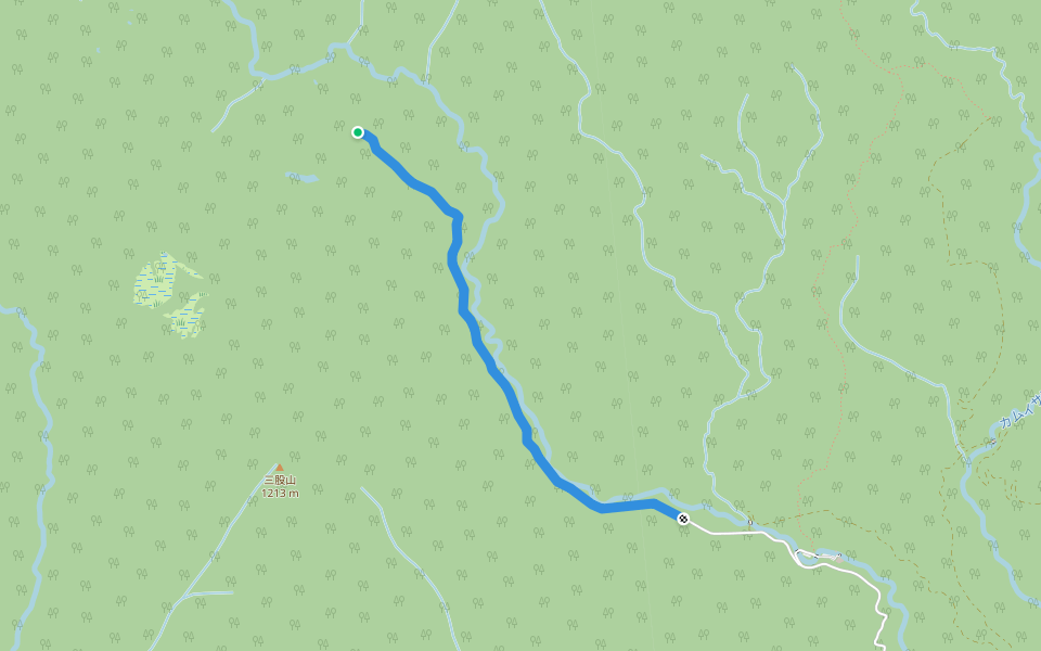ユートムラウシ第一支線林道 walking route map in Shintoku
