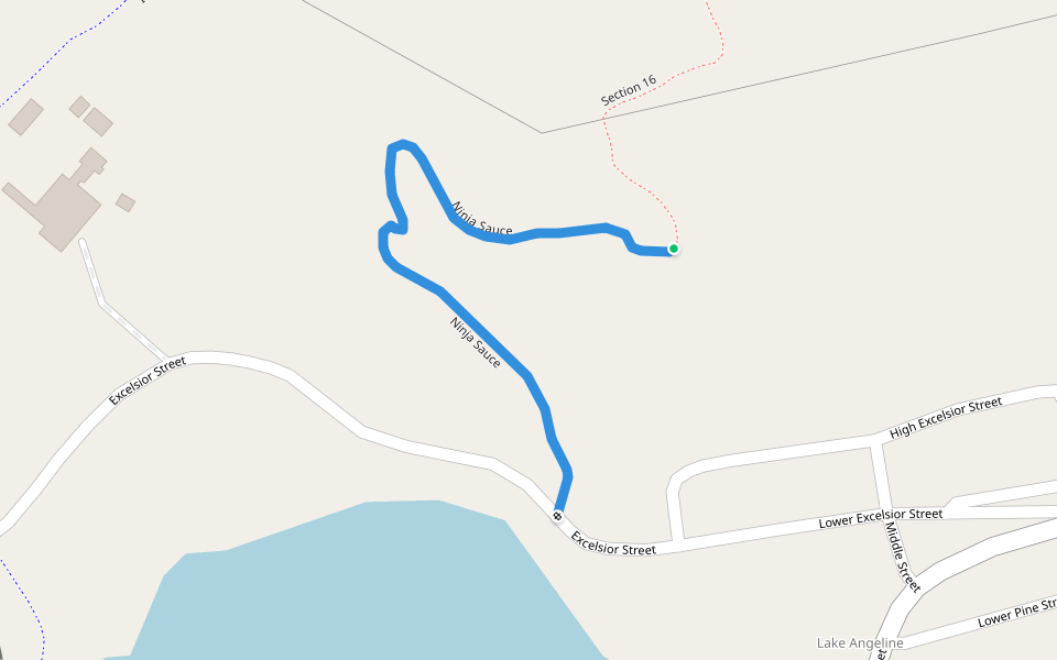 Ninja Sauce walking route map in Ishpeming