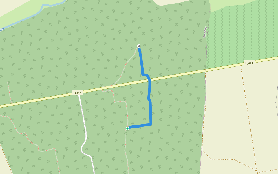 Trasau alternativ - traversare prin apa! walking route map in Comana