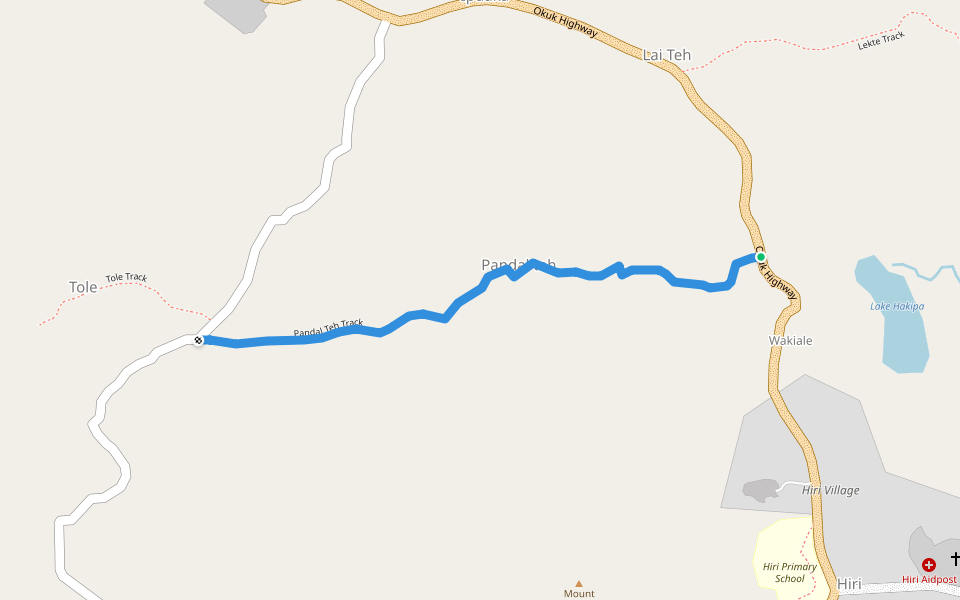 Pandal Teh Track walking route map in Arimanda