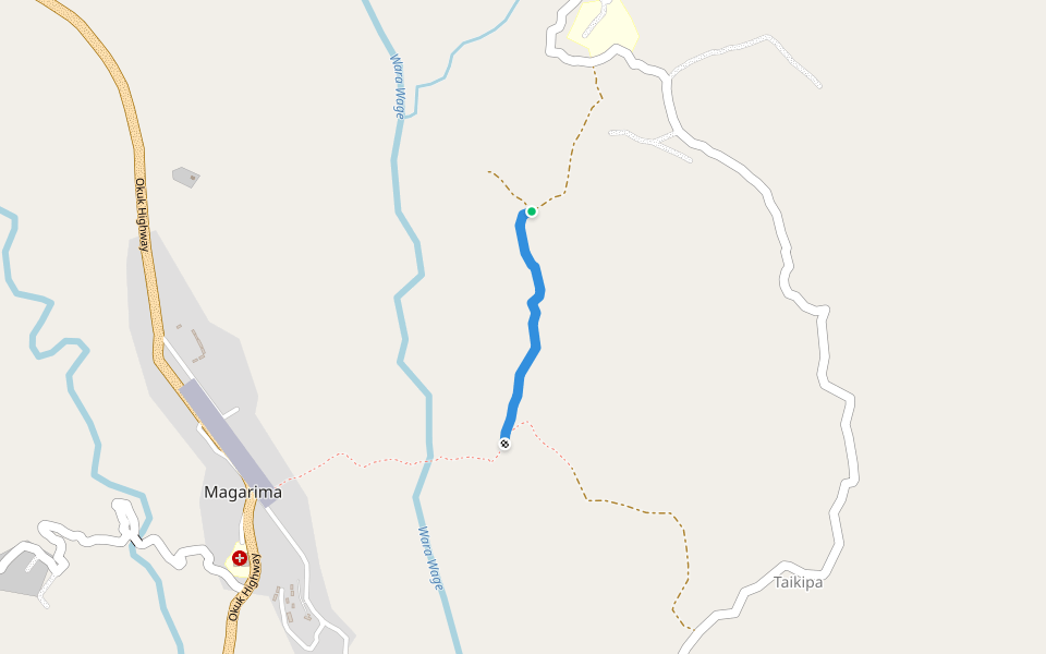 Yongo Track walking route map in Tigisbi