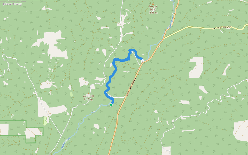 Rogue Gorge Trail walking route map in Prospect