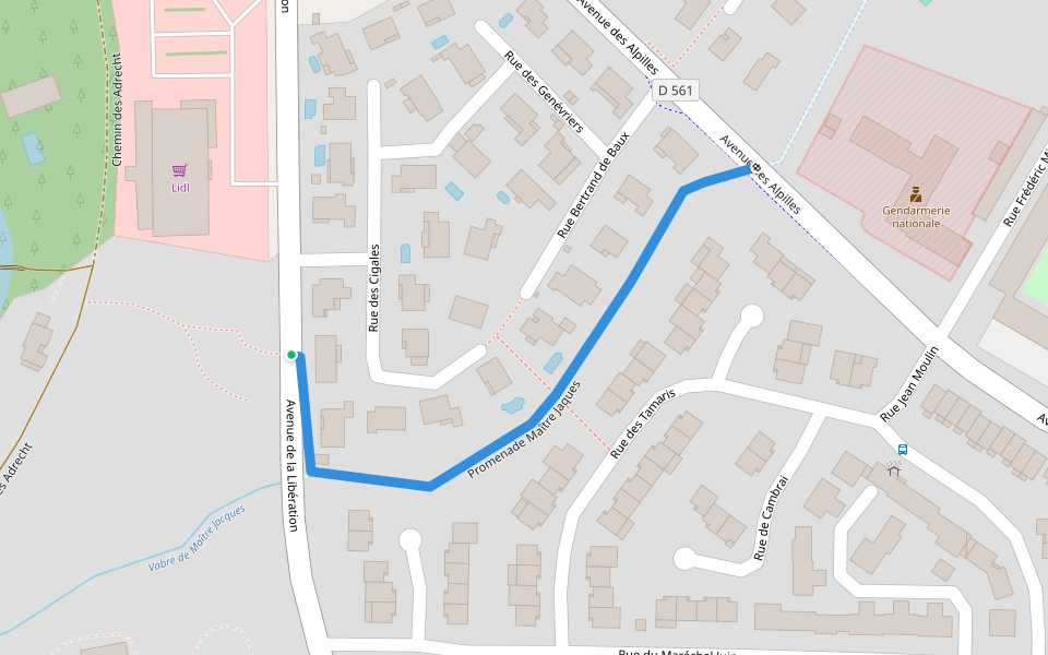 Promenade Maître Jaques walking route map in La Roque-d'Anthéron