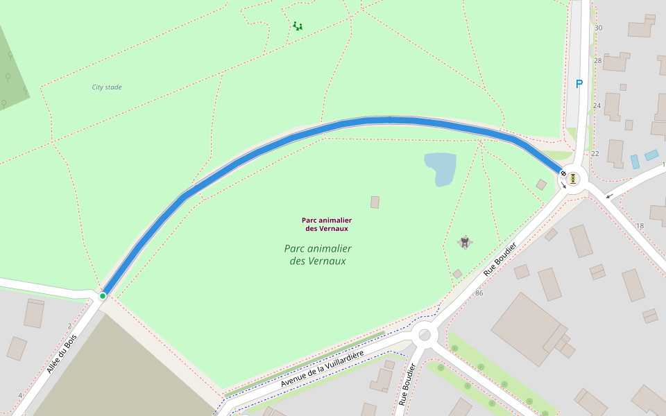 Allée du Bois walking route map in Tavaux