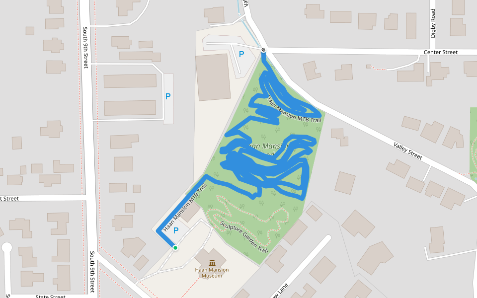 Haan Mansion MTB Trail walking route map in Lafayette