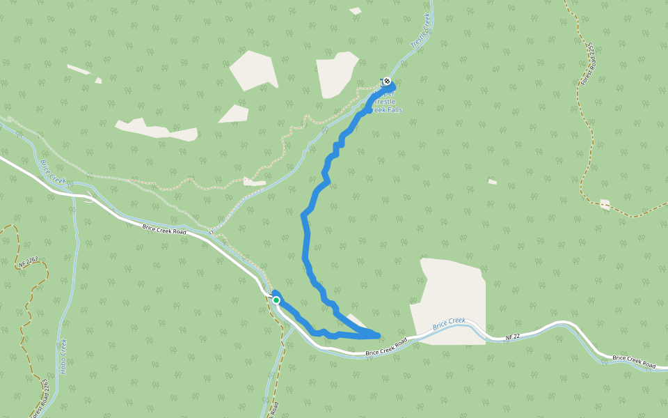 Trestle Creek Trail #1403C walking route map in Dorena