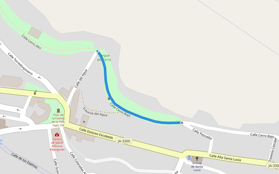 Calle Cerro Bajo walking route map in Martos