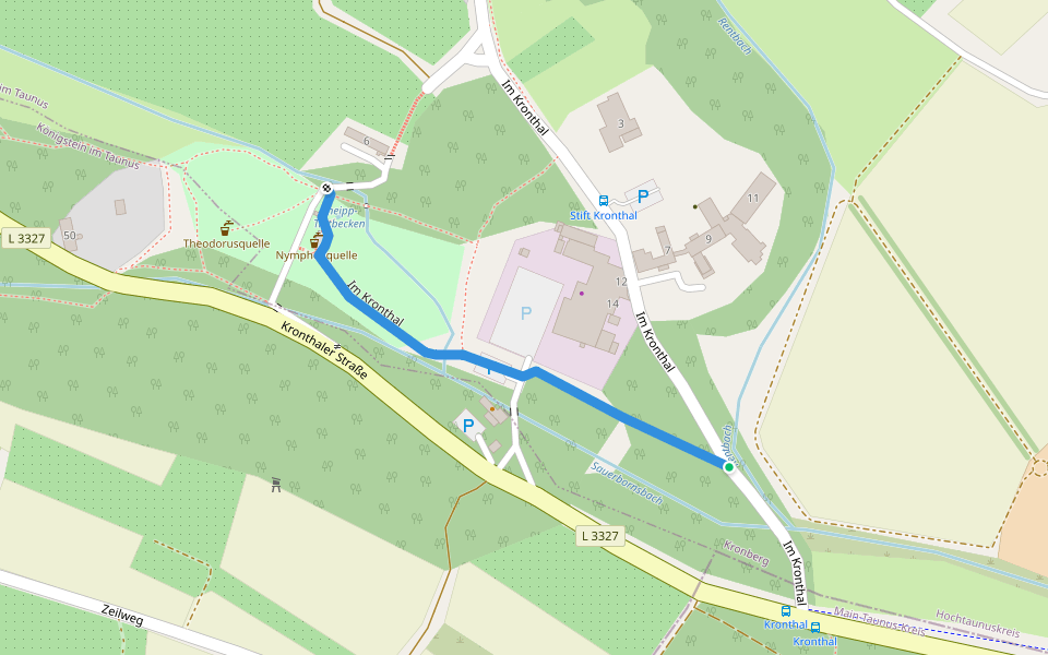 Im Kronthal walking route map in Kronberg im Taunus