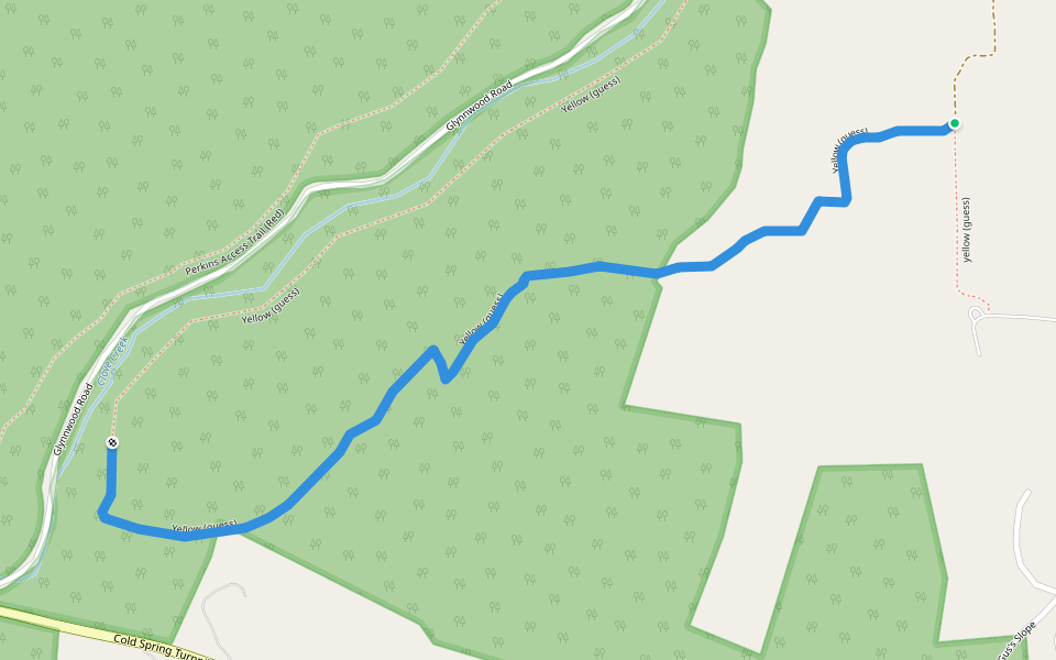 Yellow (guess) walking route map in Cold Spring