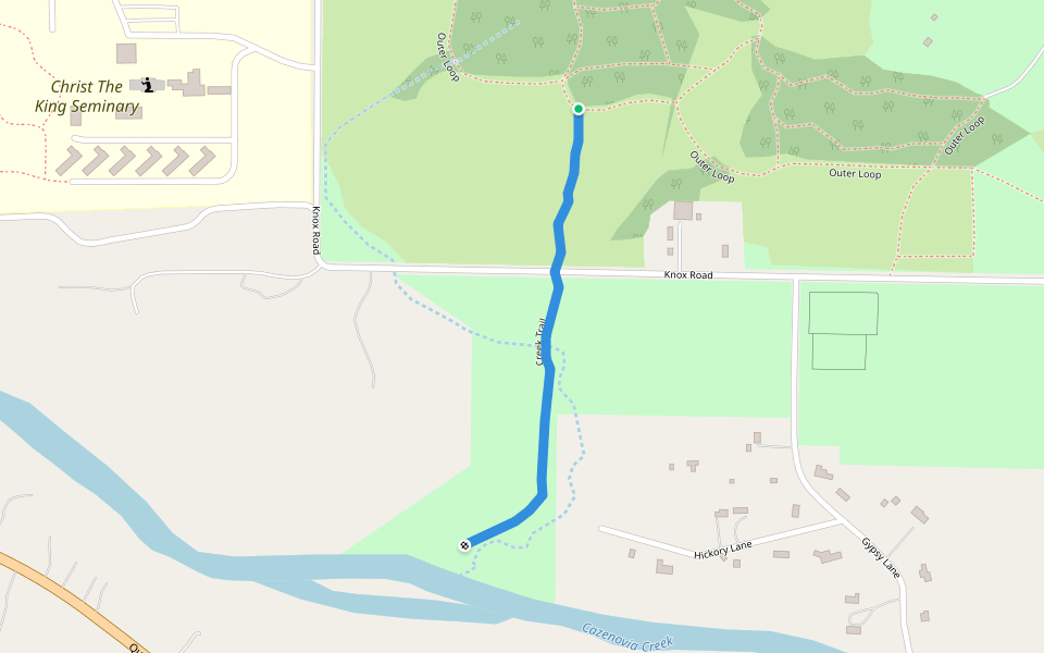 Creek Trail walking route map in East Aurora