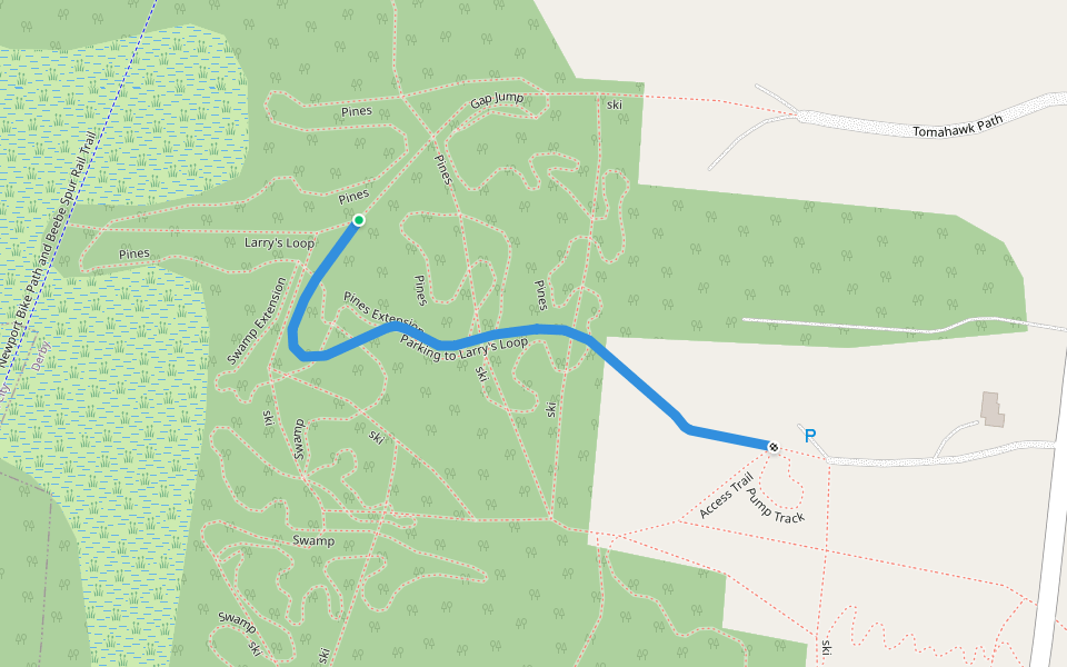 Parking to Larry's Loop walking route map in Newport