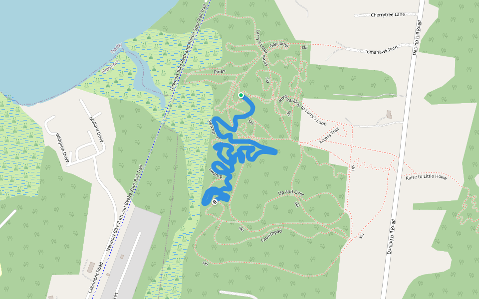 Swamp walking route map in Newport