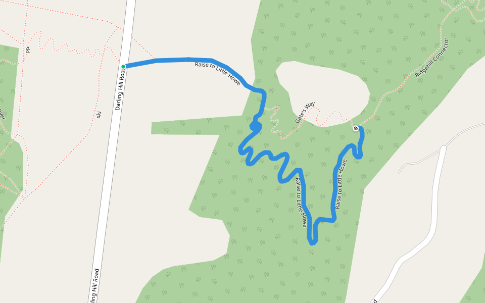 Raise to Little Howe walking route map in Newport