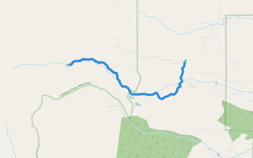 Three Elk Trail walking route map in Buena Vista