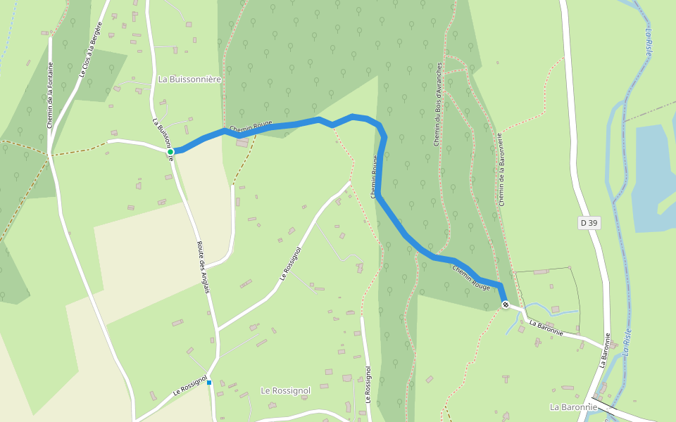 Chemin Rouge walking route map in Saint-Philbert-sur-Risle