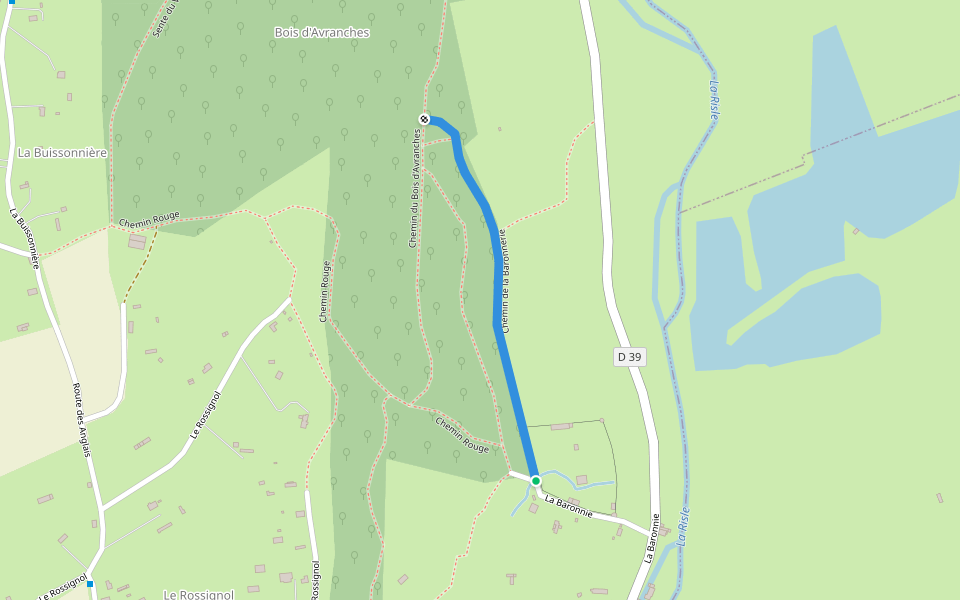 Chemin de la Baronnerie walking route map in Saint-Philbert-sur-Risle