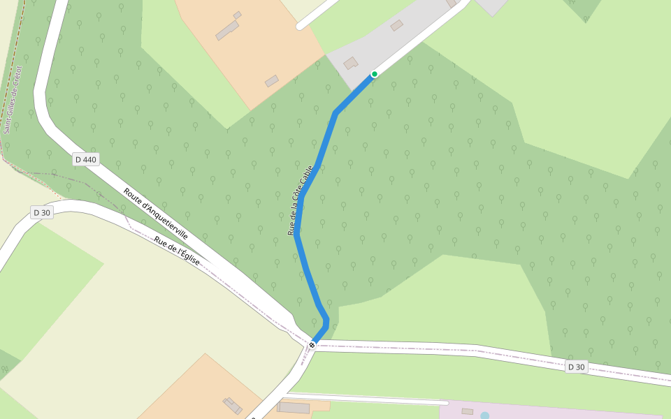 Rue de la Côte Cable walking route map in Saint-Gilles-de-Crétot