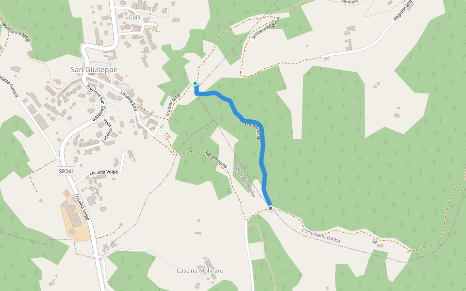 Frutteti MTB walking route map in San Giuseppe