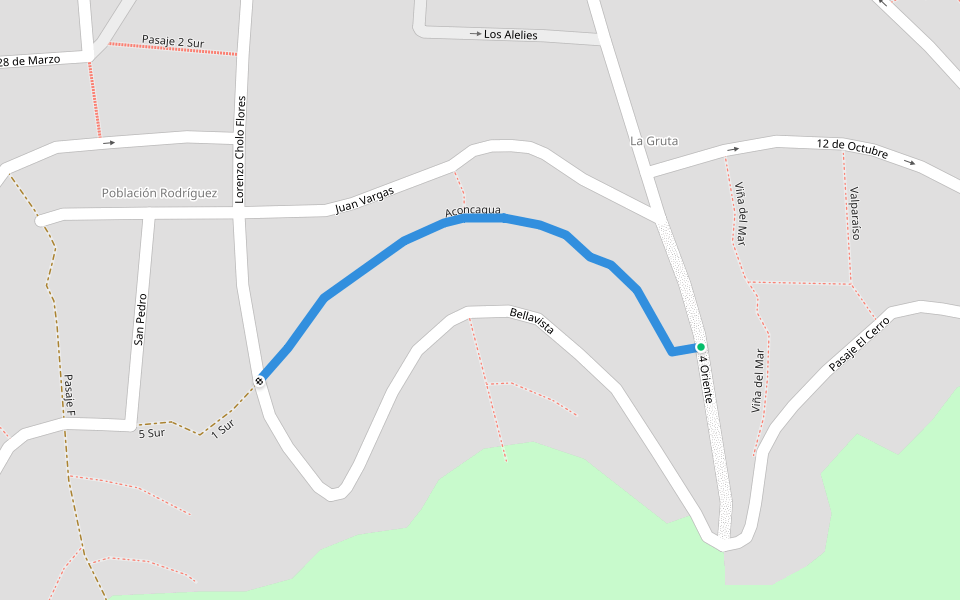 Aconcagua walking route map in La Ligua