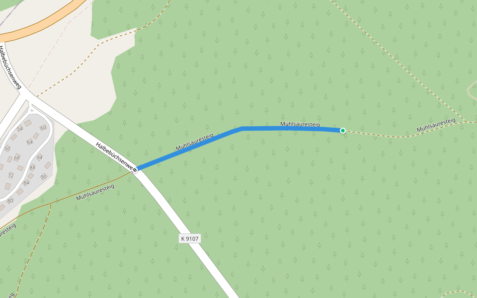 Mühlsäuresteig walking route map in Stützengrün