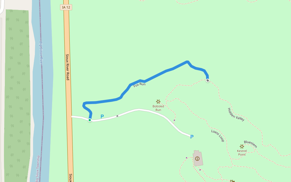 Fox Run walking route map in Sioux City