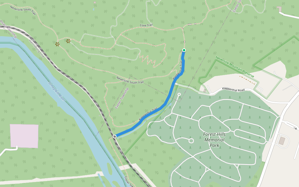 Klapperthal Trail Walking and Running Reading, Pennsylvania Pacer