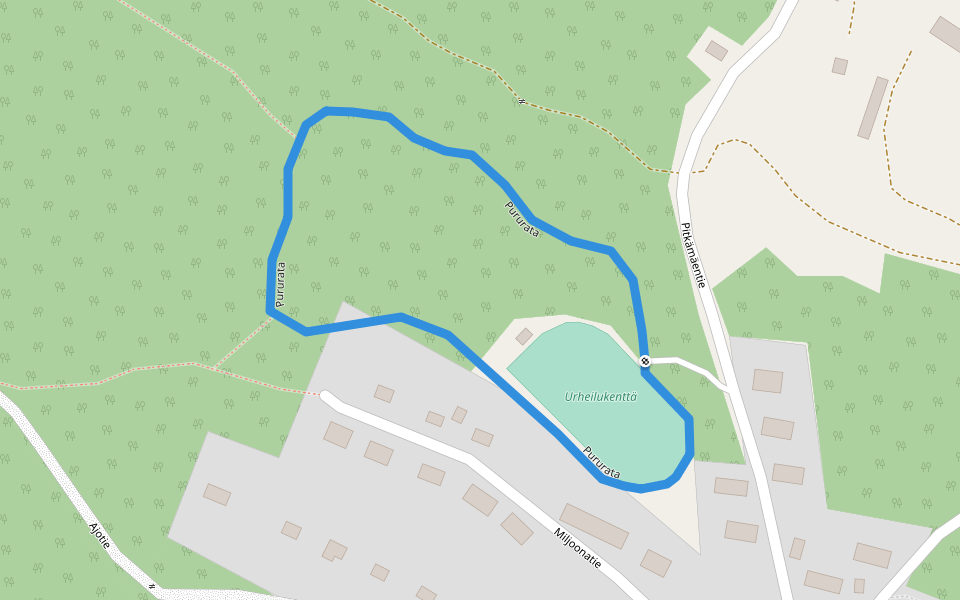 Pururata walking route map in Nuutajärvi