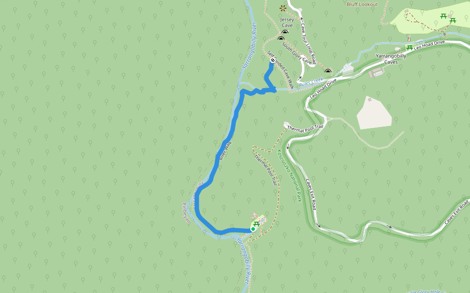 River Walk walking route map in Yarrangobilly