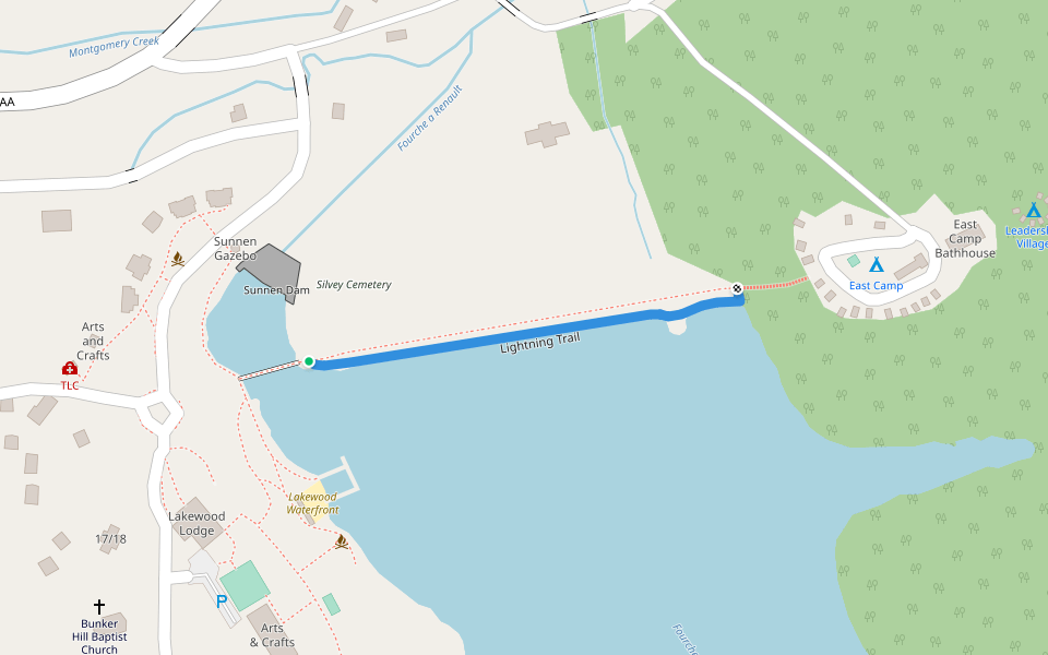 Lightning Trail walking route map in Potosi