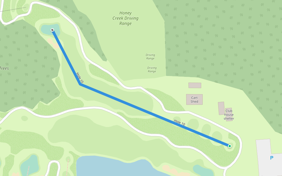 Hole 10 walking route map in Boone