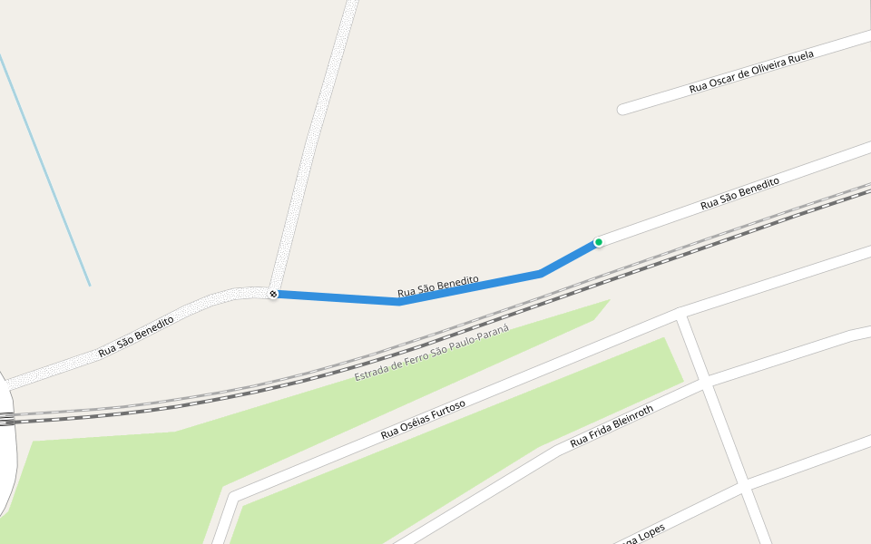 Rua São Benedito walking route map in Londrina