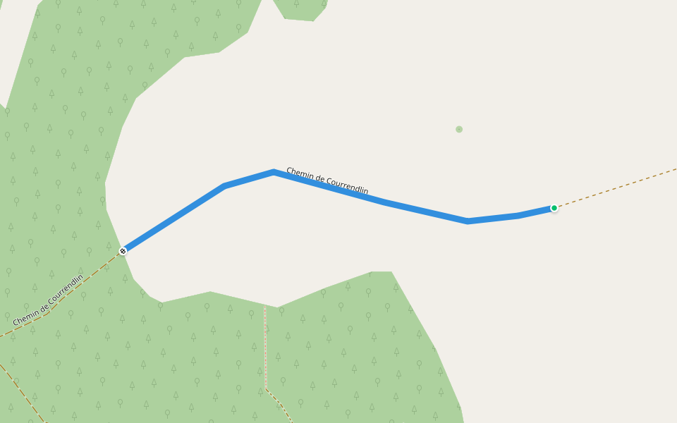 Chemin de Courrendlin walking route map in Courrendlin