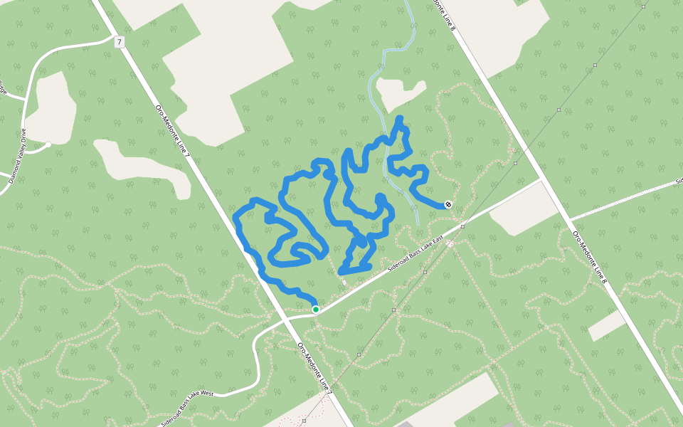 Creeks Black walking route map in Oro Station