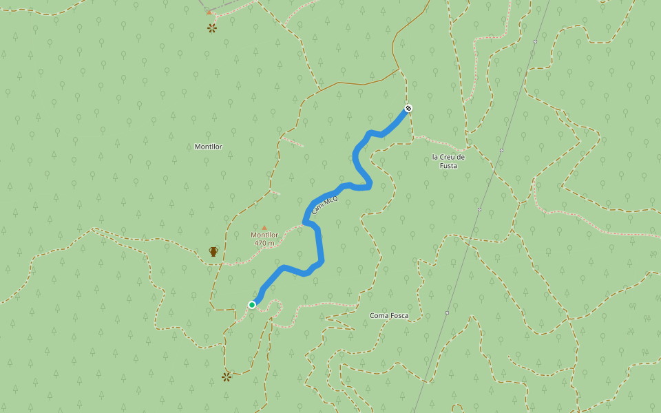 Camí MCQ walking route map in Tossa de Mar