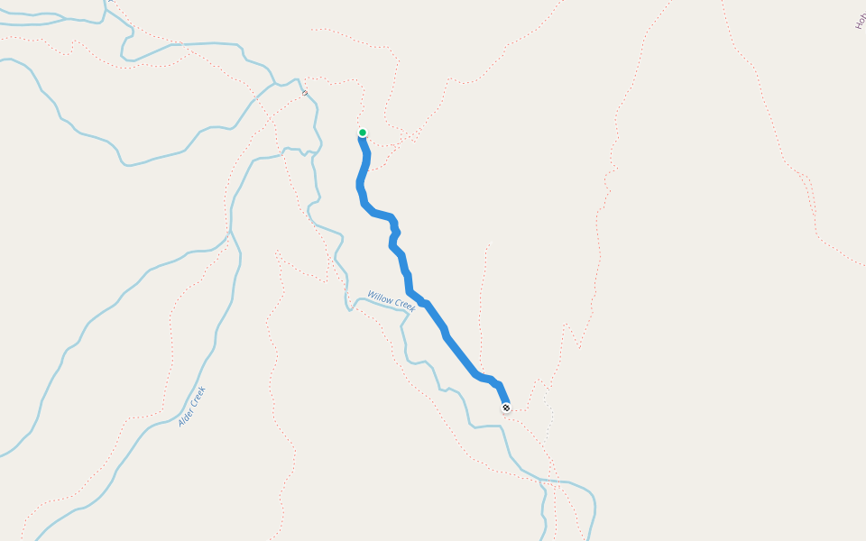 Creekview Trail walking route map in Hoback