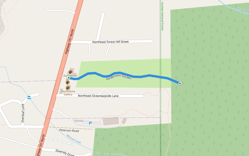 Gerdemann Garden walking route map in Yachats