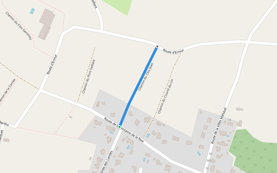 Chemin du Clos Jean walking route map in Pornichet