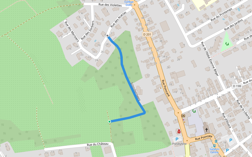 Sclossbergweg walking route map in Sierentz